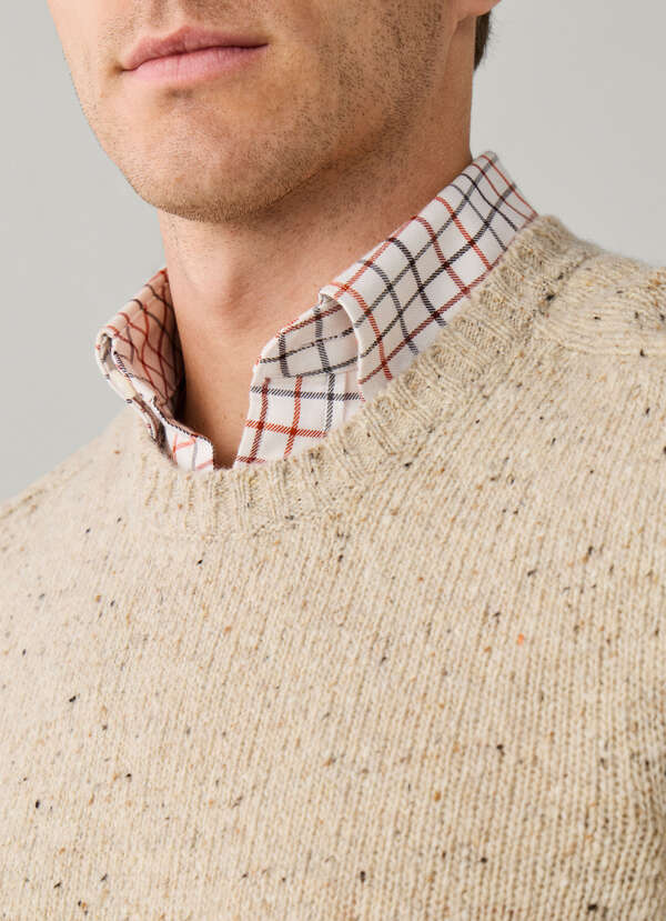 Merino Wool Donegal Crew Neck Jumper - 2