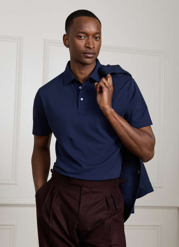 Classic Fit Short Sleeve Silk Blend Polo