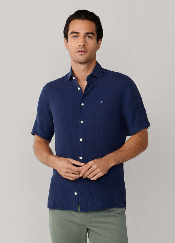 Tailored Fit Short Sleeve Linen Shirt