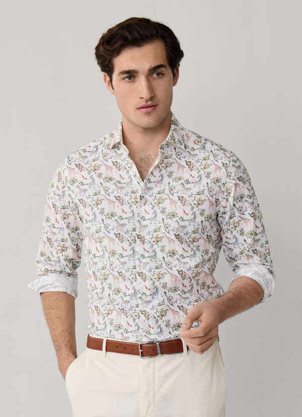 Tailored Fit Fauna Print Shirt