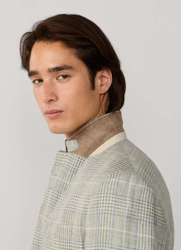 Linen Prince of Wales Blazer - 2