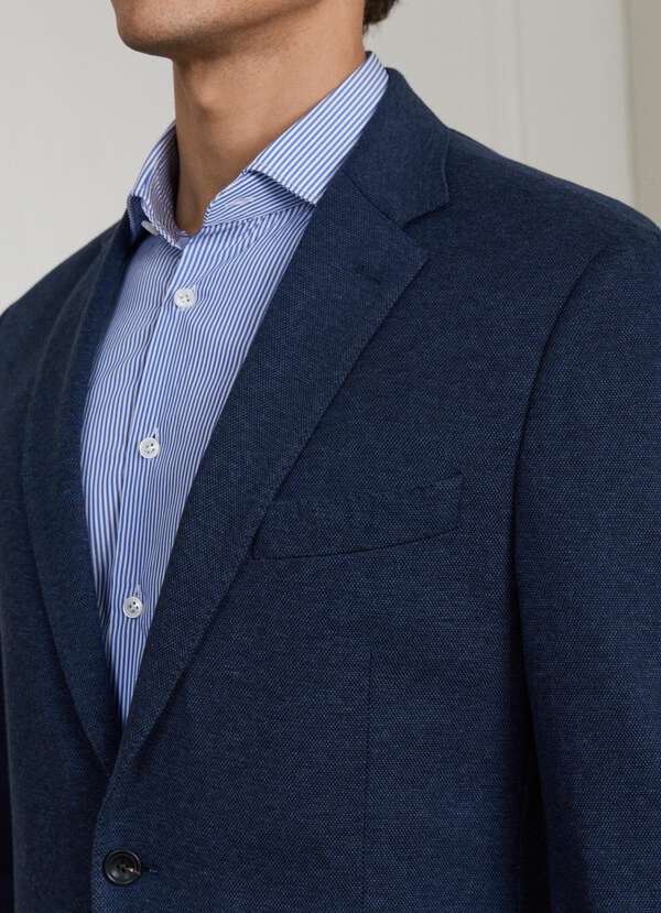 Cotton-Cashmere Blend Blazer-Woven in Italy - 2