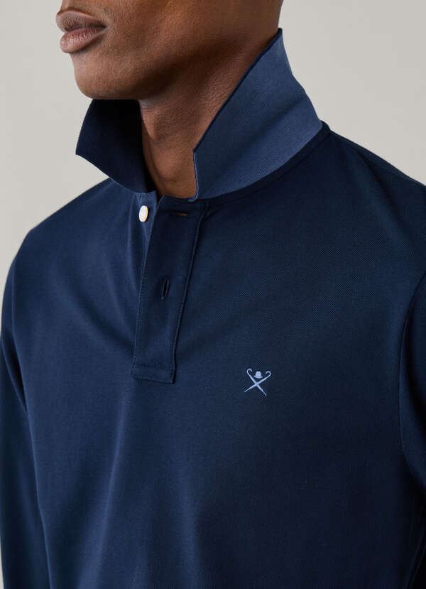 Slim Fit Long Sleeve Logo Polo - 2