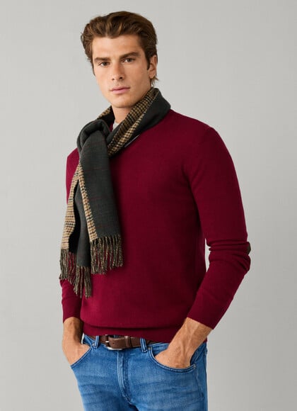 Merino Wool-Cashmere Blend V-Neck Jumper