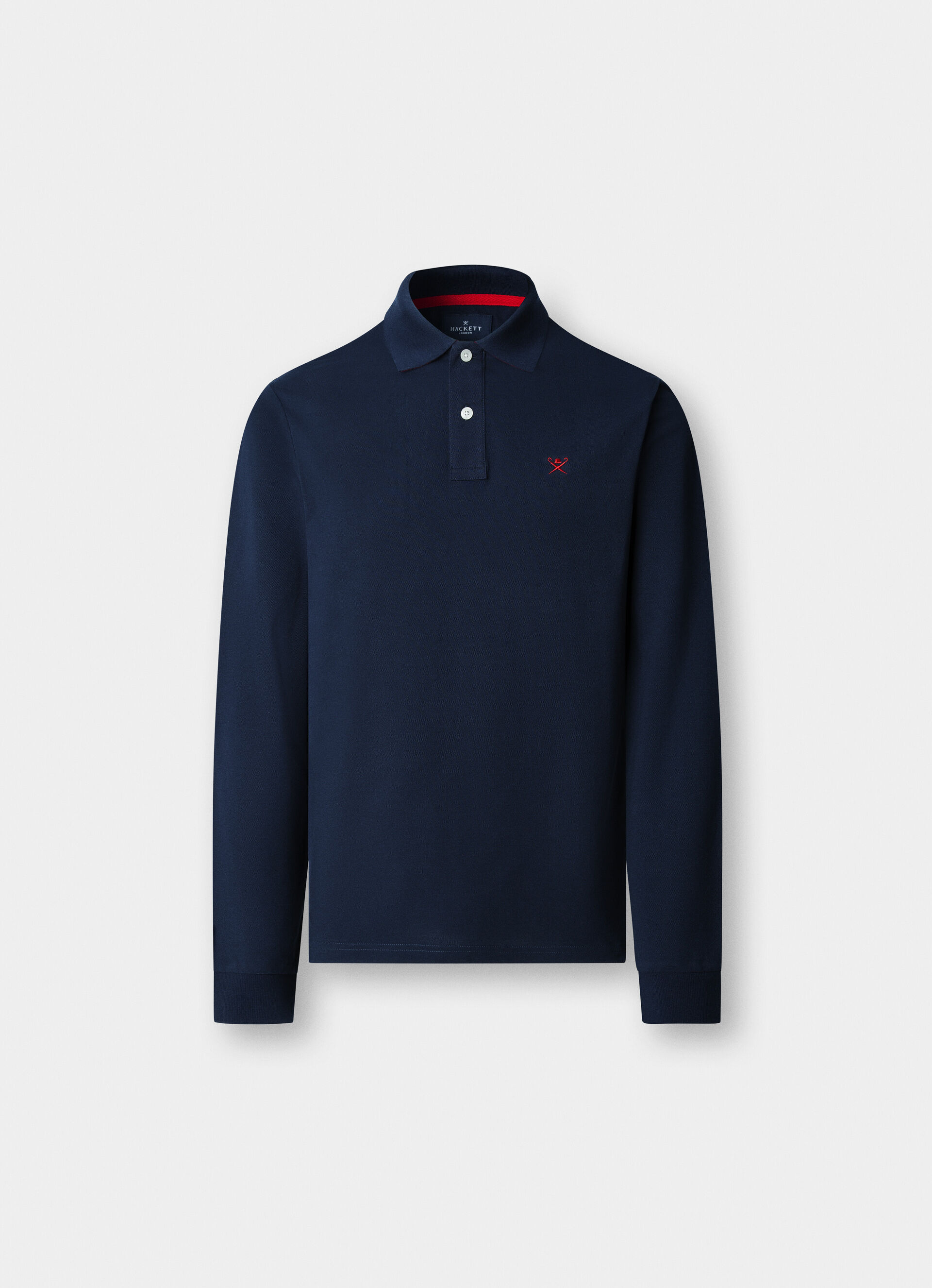 Slim Fit Long Sleeve Pique Polo | Hackett London