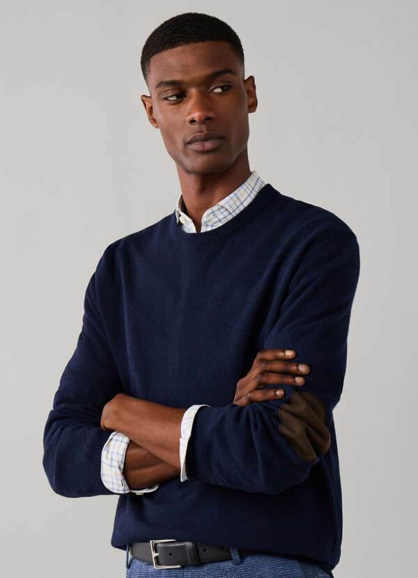 Merino Wool-Cashmere Blend Crew Neck Jumper