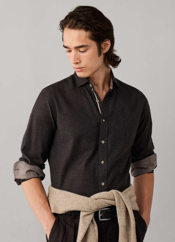 Tailored Fit Flannel Tape Shirt