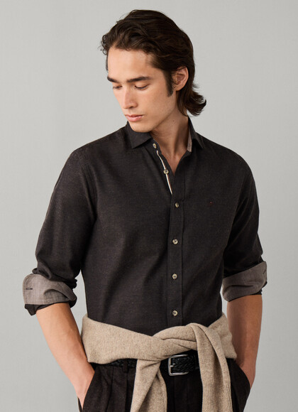 Tailored Fit Flannel Tape Shirt