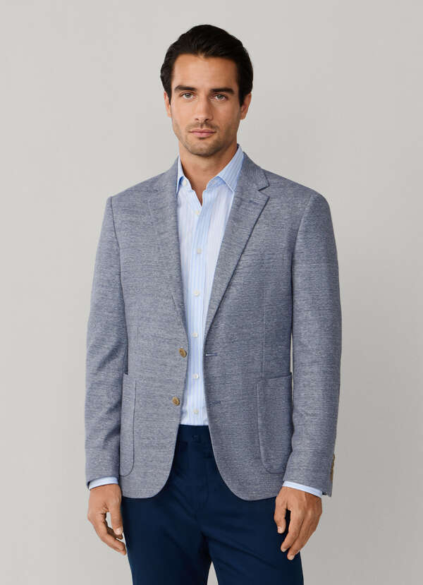Cotton-Linen Textured Jersey Blazer - 2
