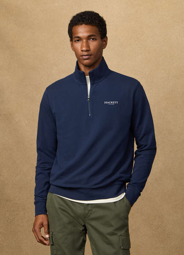 Classic Fit Pique Quarter-Zip Sweatshirt - 2