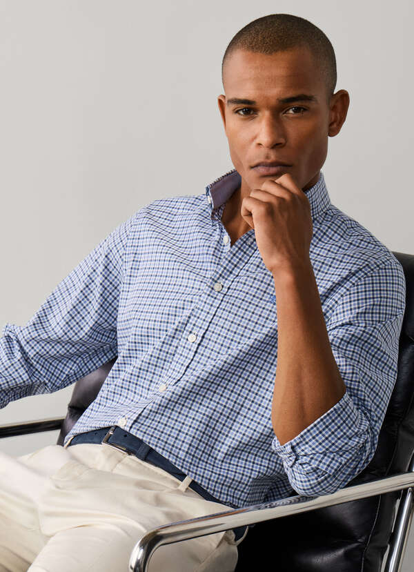 Tailored Fit Three Colour Gingham Shirt Tailored Fit Three Colour Gingham Shirt