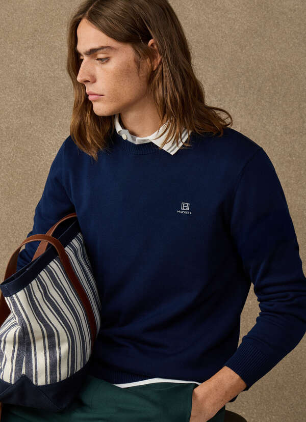 Cotton Branded Crew Neck Jumper Cotton Branded Crew Neck Jumper