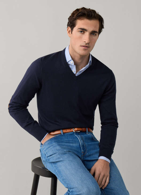 Cotton-Cashmere V-Neck Jumper