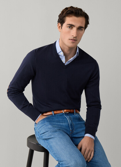 Cotton-Cashmere V-Neck Jumper