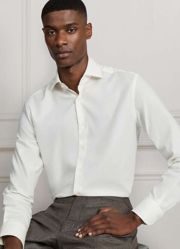 Tailored Fit Herringbone Flannel Shirt