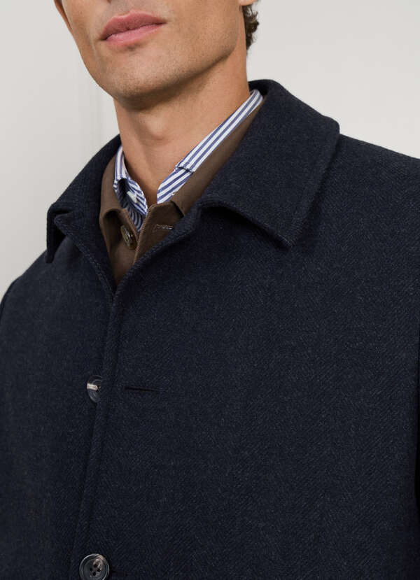 Wool-Cashmere Blend Herringbone Overcoat - 2