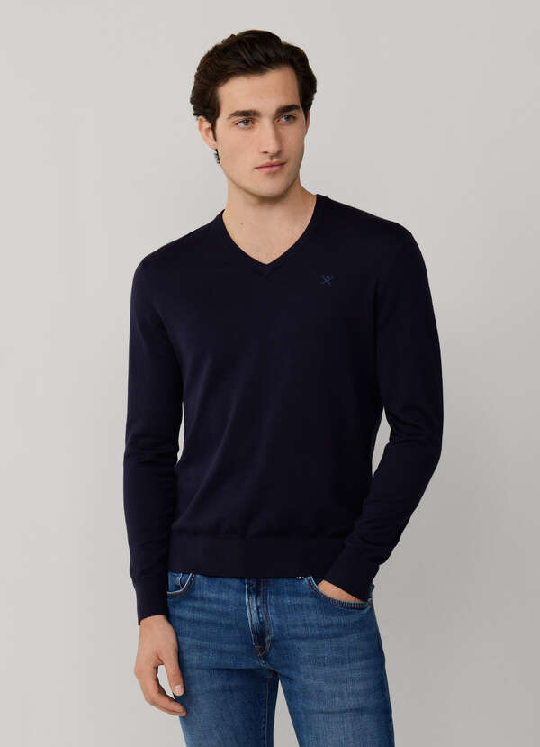 Cotton-Silk V-Neck Jumper - 2