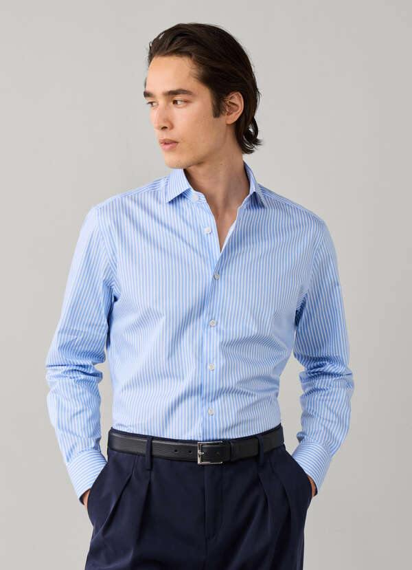 Classic Fit Formal Wide Stripe Shirt