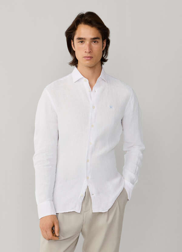 Tailored Fit Garment Dyed Linen Shirt - 2