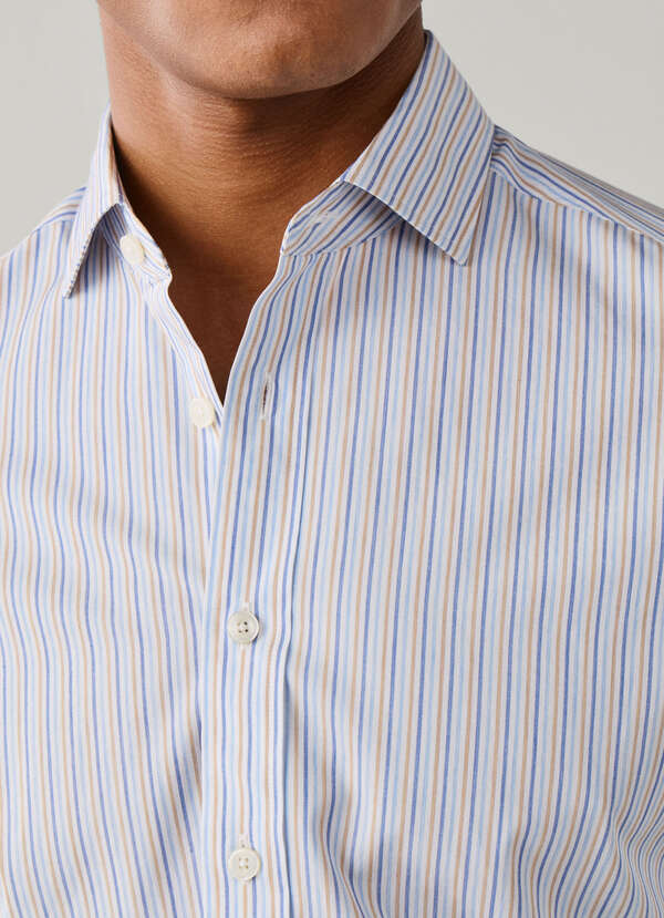 Tailored Fit Tri Colour Stripe Shirt - 2