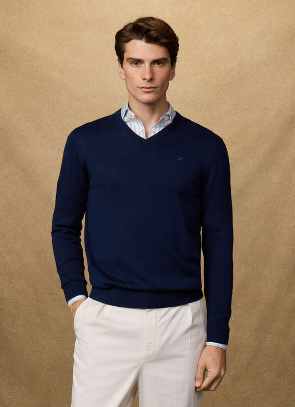 Cotton V-Neck Jumper - 2