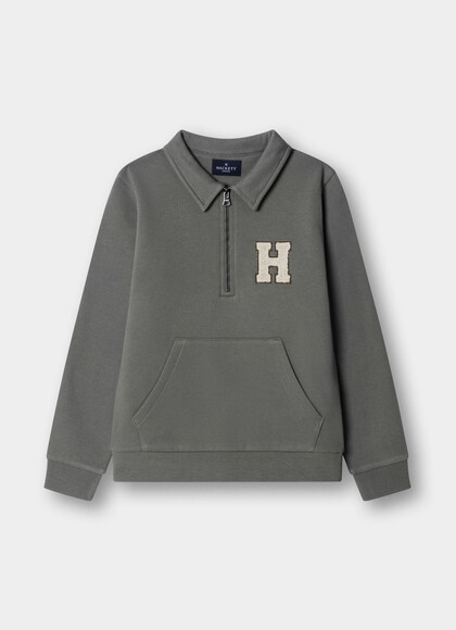 Classic Fit H Patch Quarter Zip Sweat