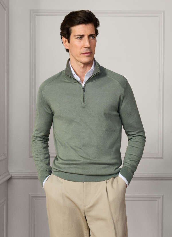 Silk-Cotton Quarter Zip Jumper - 2 Silk-Cotton Quarter Zip Jumper - 2