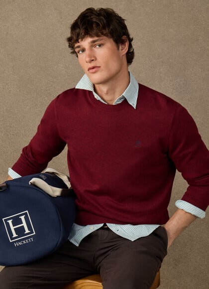Cotton Branded Crew Neck Jumper