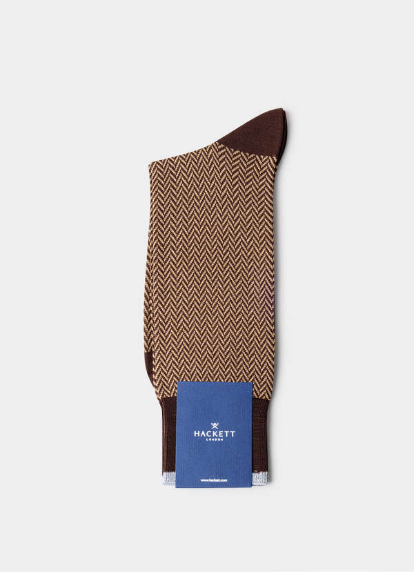 Mercerised Cotton Herringbone Socks - 2