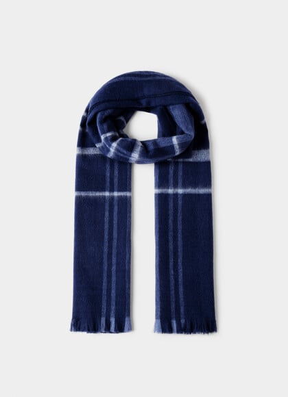 Cashmere Large Check Scarf