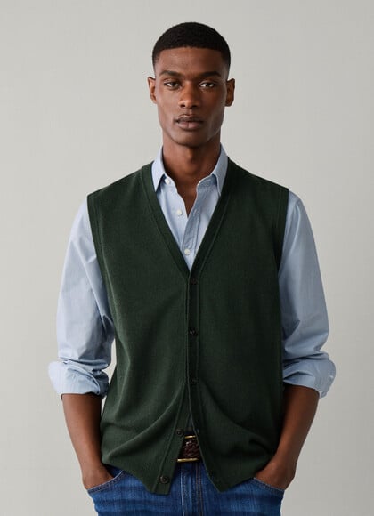 Merino Wool-Cashmere Blend Vest