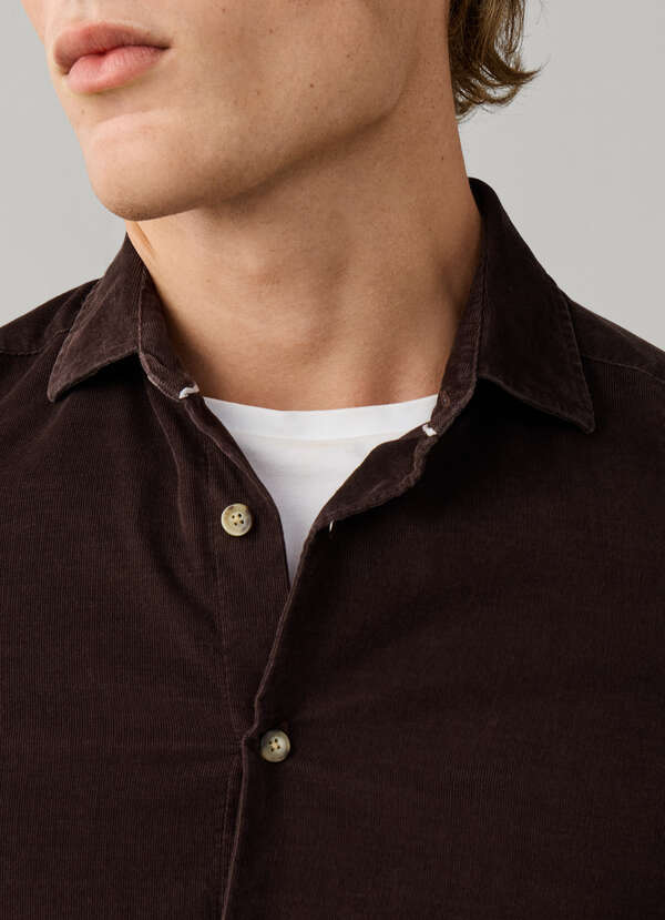 Tailored Fit Smart Babycord Shirt - 2
