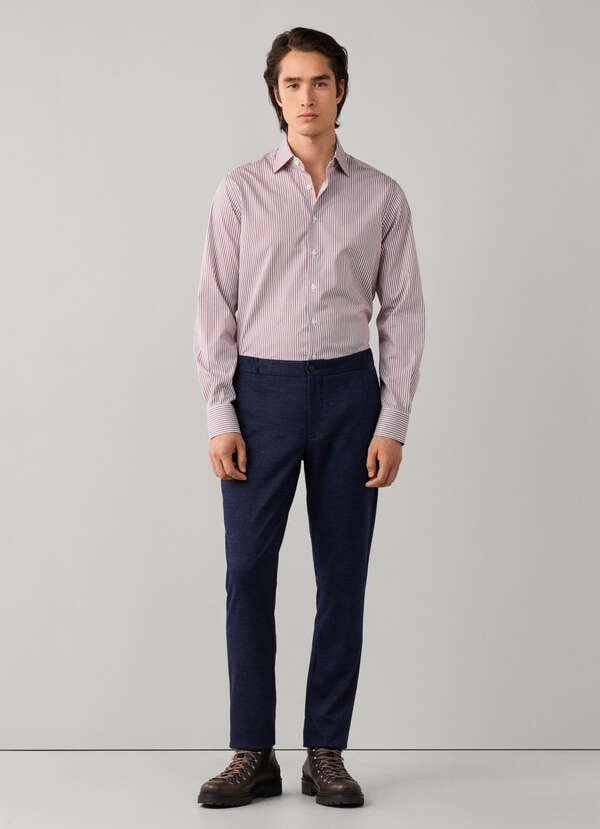 Classic Fit Twin Stripe Blazer Shirt - 2