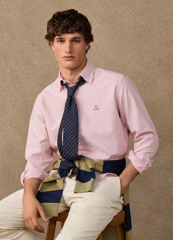 Classic Fit Striped Oxford Shirt