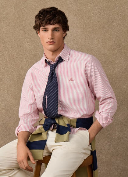 Classic Fit Striped Oxford Shirt