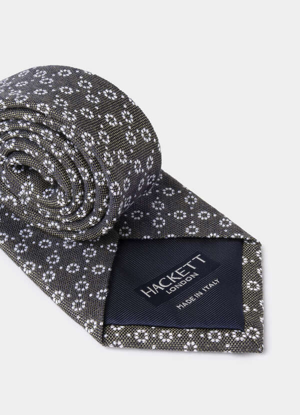 Natte Circle Dot Silk Linen Tie - 2