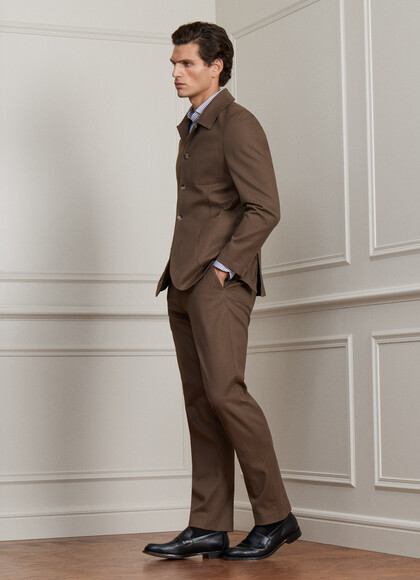 Classic Fit Stretch Cotton-Cashmere Trouser