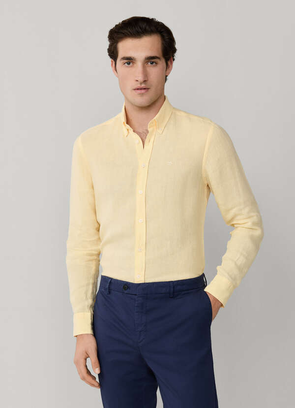 Tailored Fit Garment Dyed Linen Shirt - 2 Tailored Fit Garment Dyed Linen Shirt - 2