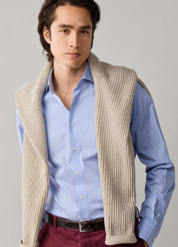 Classic Fit Two-Tone Stripe Shirt Classic Fit Two-Tone Stripe Shirt