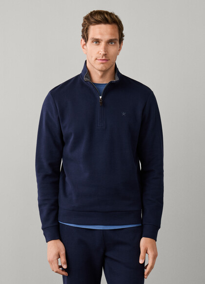 Travel Cotton Quarter Zip Sweat