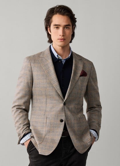 Silk-Wool Glencheck Blazer - Woven in Italy