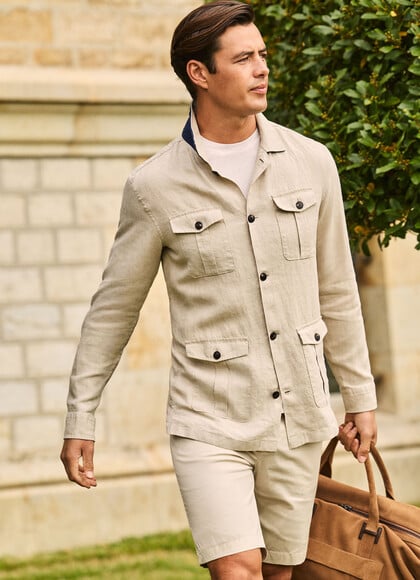 Linen Field Jacket Overshirt