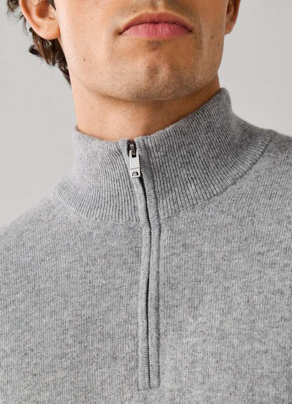 Merino Wool-Cashmere Quarter Zip Jumper - 2 Merino Wool-Cashmere Quarter Zip Jumper - 2