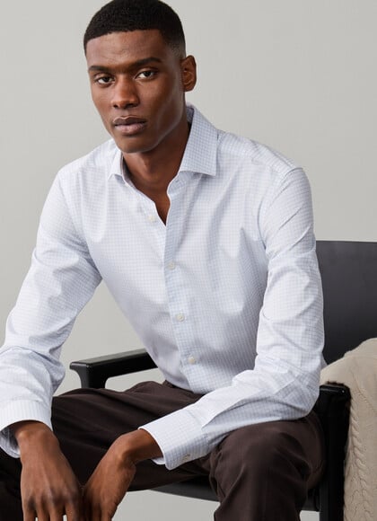 Classic Fit Formal Simple Graph Check Shirt