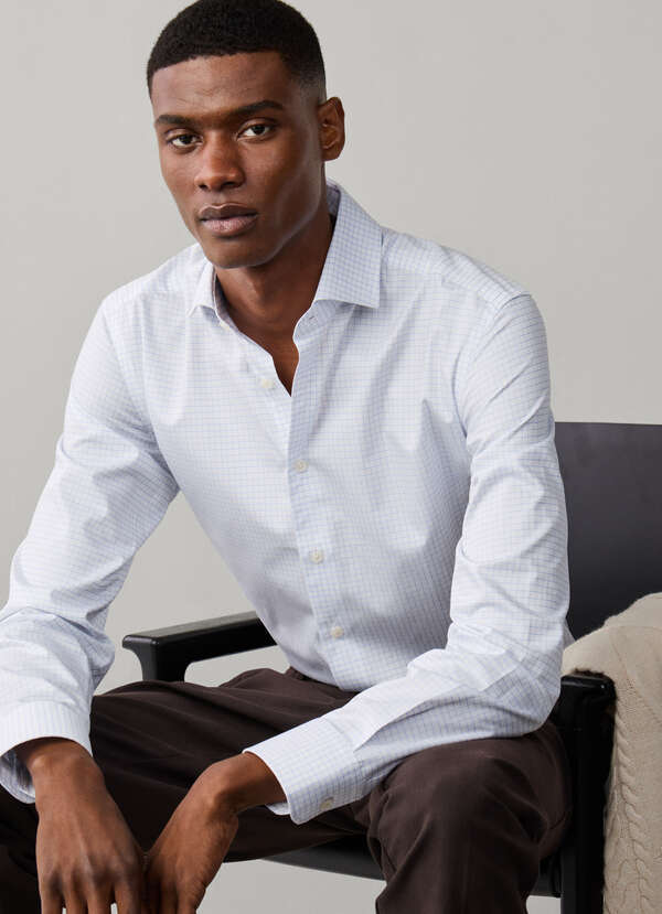 Classic Fit Formal Simple Graph Check Shirt Classic Fit Formal Simple Graph Check Shirt