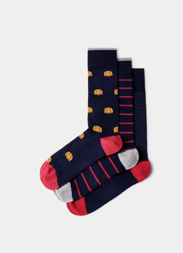Three Pack Combed Cotton Harry Socks