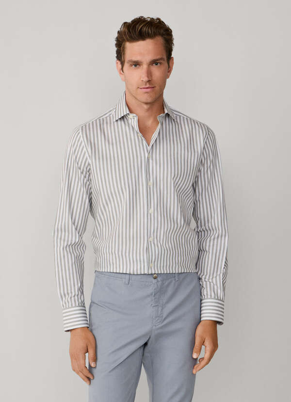 Tailored Fit Melange Stripe Shirt - 2