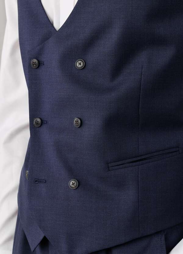 Wool Sharkskin Waistcoat - Woven in Italy - 2 Wool Sharkskin Waistcoat - Woven in Italy - 2