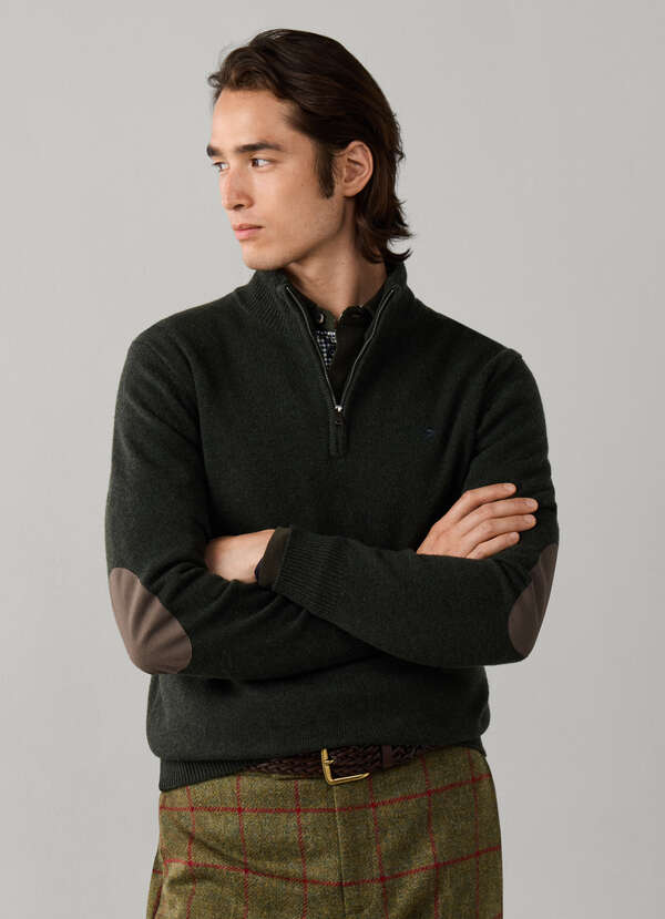 Lambswool Quarter Zip Jumper