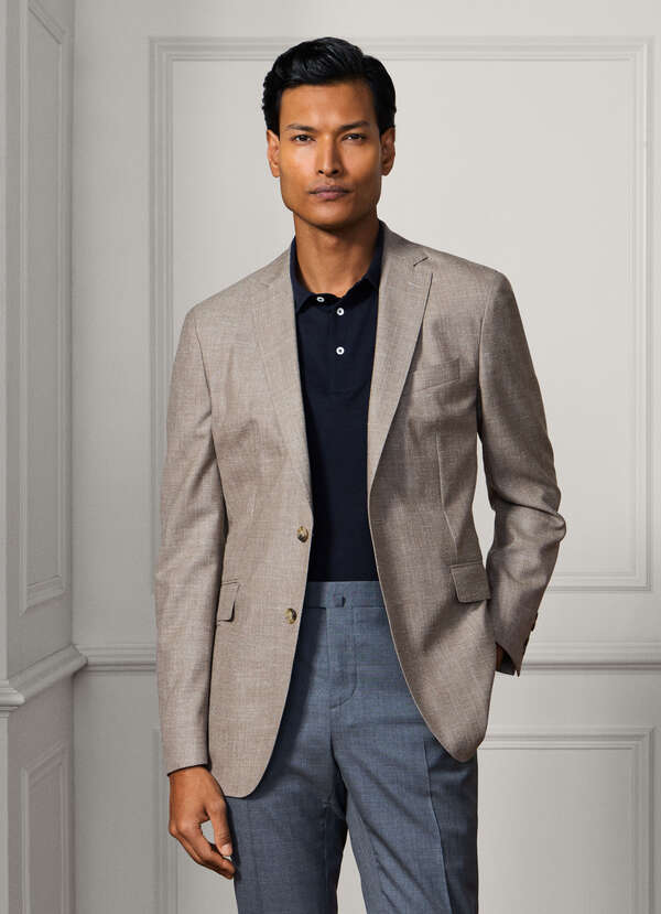 Wool Silk Hopsack Blazer - Woven In Italy - 2